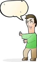 dessin animé homme en colère avec bulle de dialogue vecteur