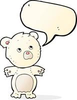 ours en peluche drôle de dessin animé avec bulle de dialogue vecteur