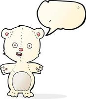 dessin animé mignon ours polaire avec bulle de dialogue vecteur