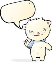 dessin animé mignon ours polaire avec bulle de dialogue vecteur