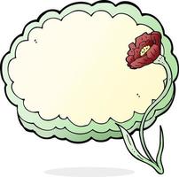 fleur de dessin animé et cadre de nuage vecteur