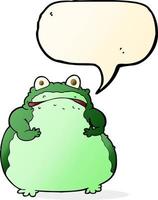 dessin animé grosse grenouille avec bulle de dialogue vecteur