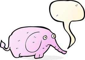 dessin animé triste petit éléphant avec bulle de dialogue vecteur