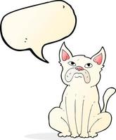 dessin animé petit chien grincheux avec bulle de dialogue vecteur