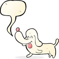 chien heureux de dessin animé avec bulle de dialogue vecteur