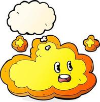 nuage de dessin animé avec bulle de pensée vecteur