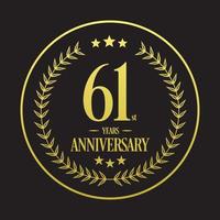 luxe 61e anniversaire logo illustration vector.free illustration vectorielle vecteur gratuit