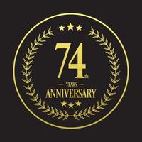 vecteur d'illustration de logo de luxe 74e anniversaire. illustration vectorielle gratuite vecteur gratuit