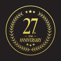 vecteur d'illustration de logo de luxe 27e anniversaire. illustration vectorielle gratuite vecteur gratuit