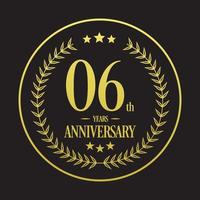 vecteur d'illustration de logo de luxe 06e anniversaire. illustration vectorielle gratuite vecteur gratuit