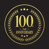 vecteur d'illustration de logo de luxe 100e anniversaire illustration vectorielle gratuite