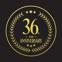 vecteur d'illustration de logo de luxe 36e anniversaire. illustration vectorielle gratuite vecteur gratuit