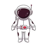 astronaute mignon posant. concept d'icône d'astronaute. style de dessin animé plat. adapté à la page de destination Web, à la bannière, au dépliant, à l'autocollant, à la carte vecteur