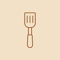 style de contour de ligne icône spatule vecteur