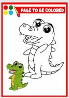 livre de coloriage pour les enfants. vecteur d'alligator