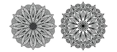 fond de conception de mandala ornemental de luxe, conception de mandala, conception de fond d'écran d'art de livre de coloriage de modèle de mandala, modèle de tuile, carte de voeux, conception de mandala d'ensemble, noir, conception de mandala vecteur