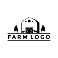 vecteur de logo de ferme, modèle de conception d'icône de logo de bétail