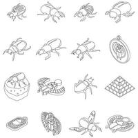 Les icônes du scarabée définissent le contour vectoriel
