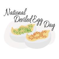 journée nationale des œufs farcis, idée d'affiche, de bannière, de dépliant ou de décoration de menu vecteur