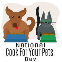 cuisinier national pour la journée de vos animaux de compagnie, idée d'affiche, bannière, dépliant ou carte postale vecteur