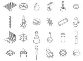 icônes de nanotechnologie définissent le contour vectoriel