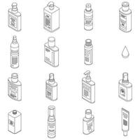 icônes antiseptiques définies contour vectoriel