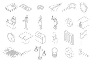 icônes de la justice définissent le contour vectoriel