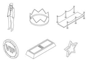 icônes vip définir contour vectoriel