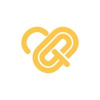 lettre g amour simplicité logo d'entreprise vecteur