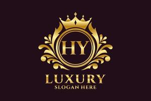 modèle de logo de luxe royal de lettre hy initiale dans l'art vectoriel pour des projets de marque luxueux et d'autres illustrations vectorielles.