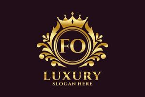 modèle de logo de luxe royal de lettre fo initiale dans l'art vectoriel pour des projets de marque luxueux et d'autres illustrations vectorielles.