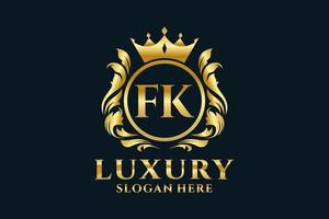 modèle initial de logo de luxe royal de lettre fk dans l'art vectoriel pour des projets de marque luxueux et d'autres illustrations vectorielles.