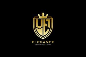 logo monogramme de luxe élégant initial vt ou modèle de badge avec volutes et couronne royale - parfait pour les projets de marque de luxe vecteur