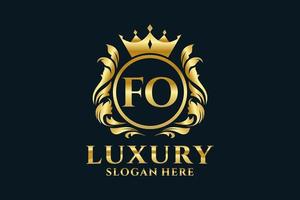 modèle de logo de luxe royal de lettre fo initiale dans l'art vectoriel pour des projets de marque luxueux et d'autres illustrations vectorielles.