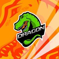 illustration du logo de la mascotte de jeu esport dinosaure t-rex en colère. mascotte de tyrannosaure rex. vecteur