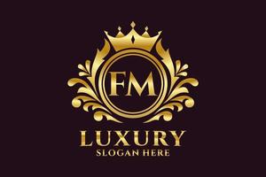 modèle de logo de luxe royal lettre initiale fm dans l'art vectoriel pour les projets de marque luxueux et autres illustrations vectorielles.