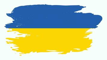 vecteur de drapeau de texture grunge ukrainien abstrait délavé
