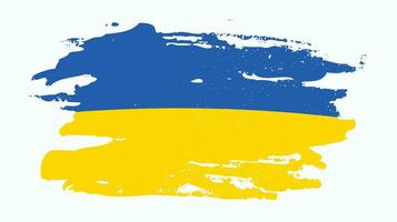 vecteur de drapeau ukrainien effet grunge coloré ukrainien en détresse