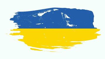 vecteur de conception de drapeau de texture grunge ukraine