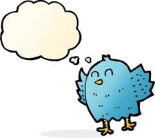 oiseau de dessin animé avec bulle de pensée vecteur