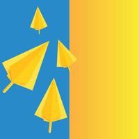 artisanat en papier jaune dans la couleur du drapeau de l'ukraine vecteur