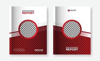 rapport annuel d'entreprise rouge, dépliant de brochure, modèle de conception de couverture de livre vecteur