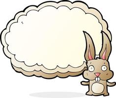 lapin de dessin animé avec nuage d'espace de texte vecteur