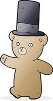 dessin animé ours au chapeau vecteur