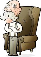 dessin animé vieil homme et chaise vecteur