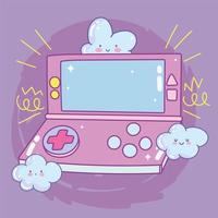 jeu vidéo portable console nuages divertissement gadget dispositif électronique vecteur