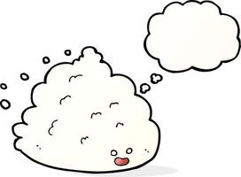 personnage de nuage de dessin animé avec bulle de pensée vecteur