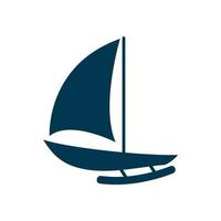 bateau à voile, croisières quotidiennes, voyages en mer, logo-icône vectoriel