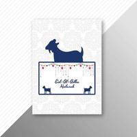 carte traditionnelle eid al adha mubarak avec des chèvres vecteur