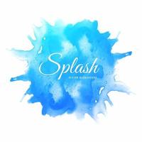 conception de splash aquarelle abstraite bleue vecteur